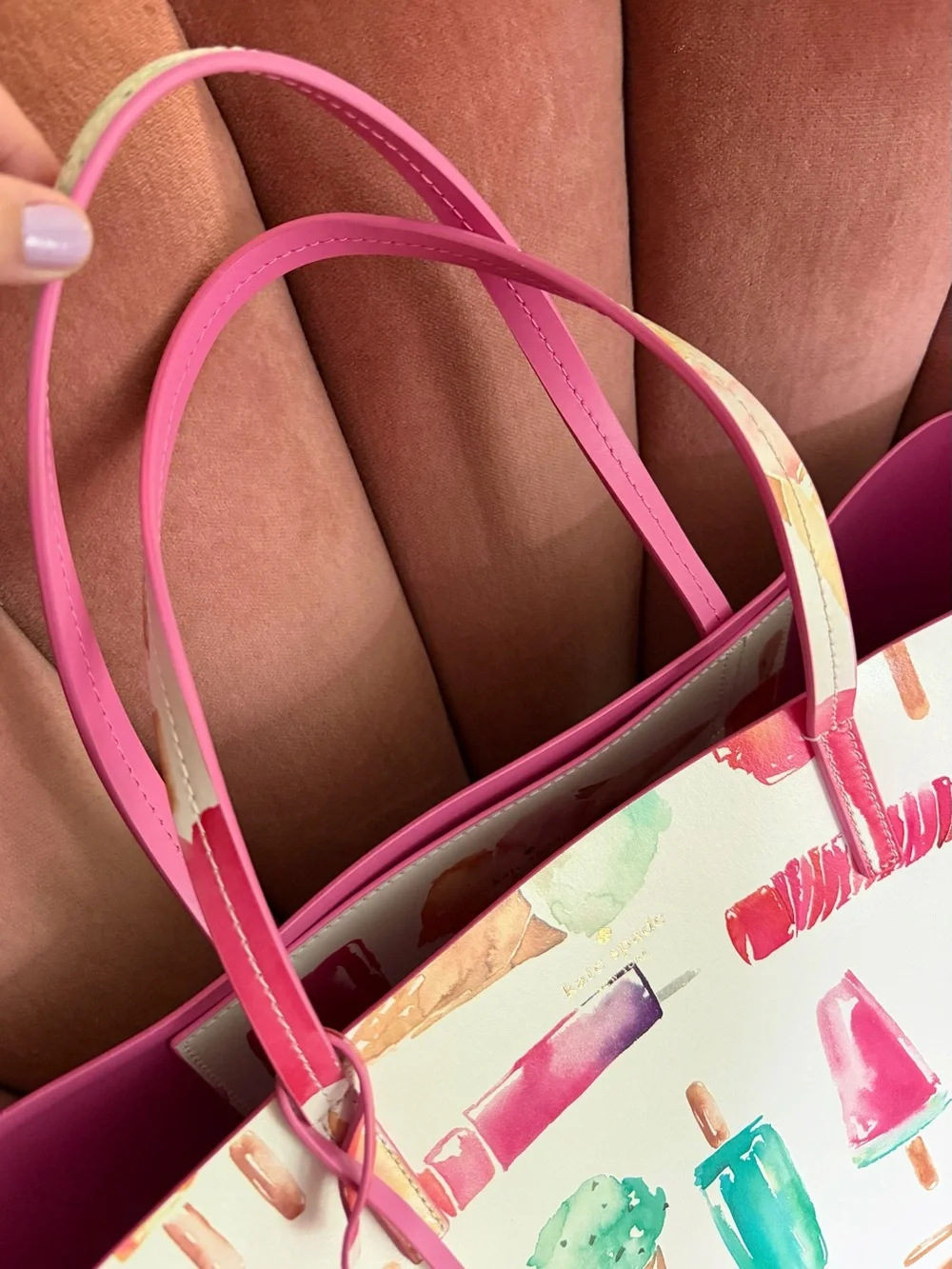 kate spade White Tote with Colorful Popsicle & Ice Cream Print